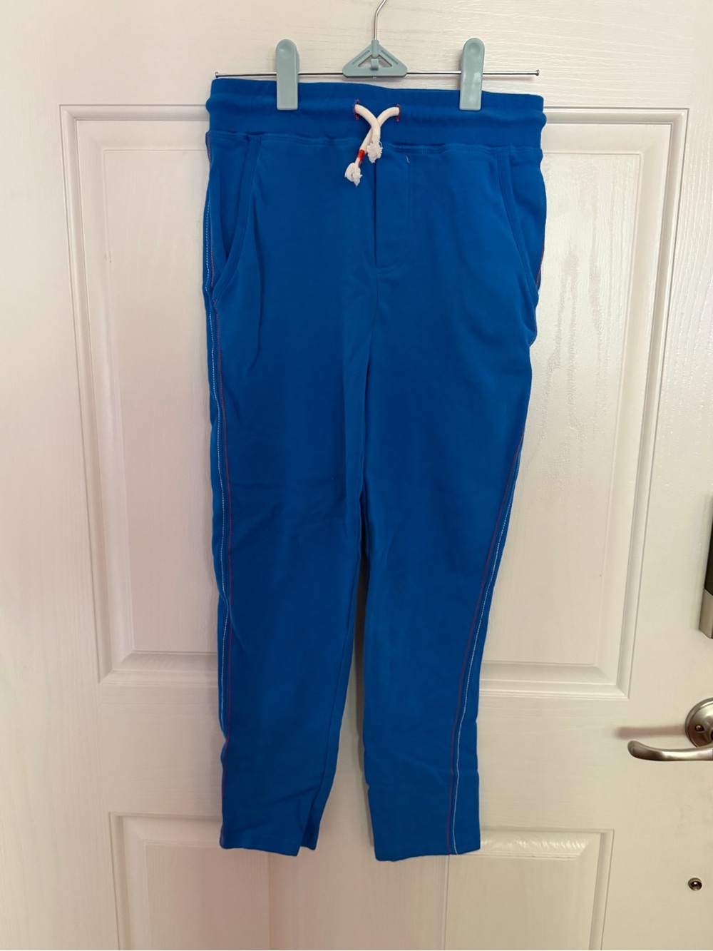 Mini Boden Royal Blue Kids Jogger Pants with Contrast Stitching & Drawstring
